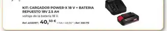 Coferdroza Kit: cargador power-x 18v + bateria repuesto 18v 2.5 ah oferta