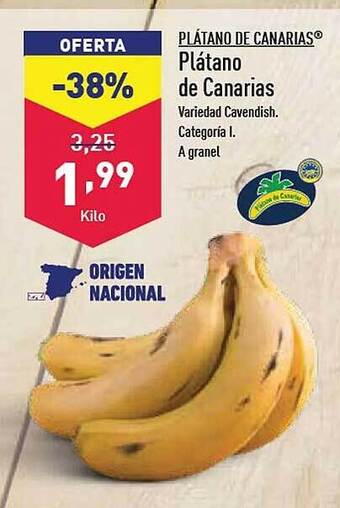 ALDI Plátano de canarias plátano de canarias oferta