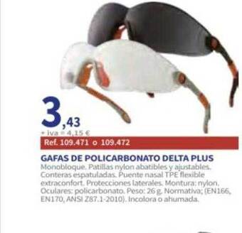 Coferdroza Gafas de policarbonato delta plus oferta