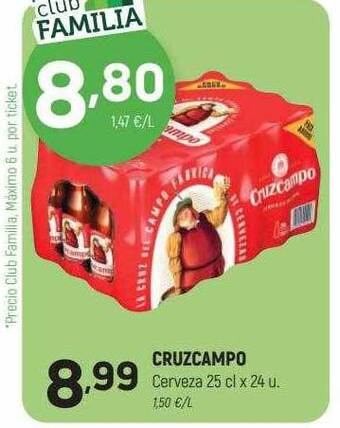 Coviran Cruzcampo cerveza oferta
