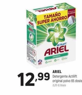 Coviran Ariel detergente actilift original polvo 65 dosis oferta