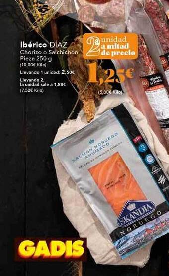 Gadis Ibérico díaz chorizo o salchichón pieza oferta