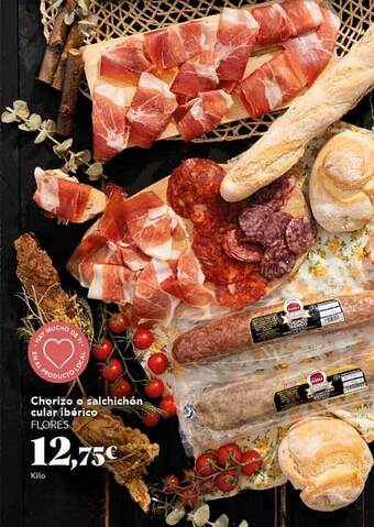 Gadis Chorizo o salchichón cular ibérico flores oferta
