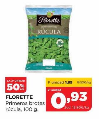 Alimerka La 2a unidad 50% dto florette primeros brotes rúcula oferta