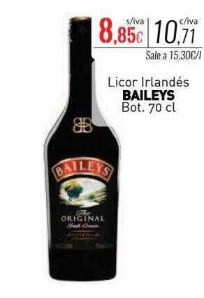 Cuevas Cash Licor irlandés baileys bot oferta