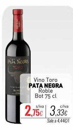 Cuevas Cash Vino toro pata negra roble bot oferta