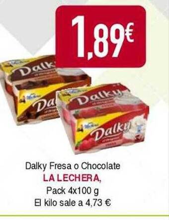 Masymas Dalky fresa o chocolate la lechera oferta