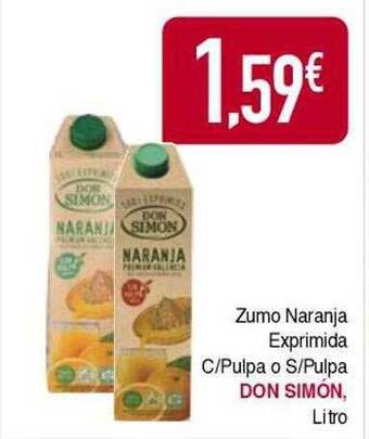 Masymas Zumo naranja exprimida c pulpa o s pulpa don simón oferta