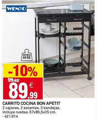 Bricoking Carrito cocina bon apetit oferta