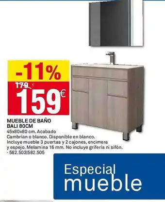 Bricoking Mueble de baño bali 80cm oferta