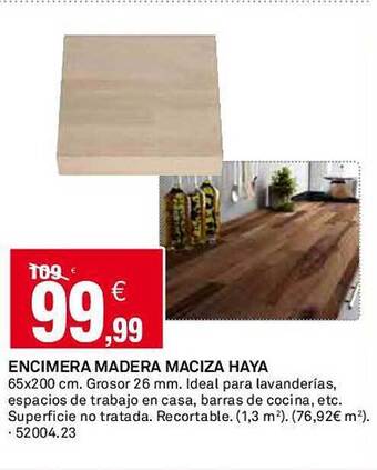 Bricoking Encimera madera maciza haya oferta