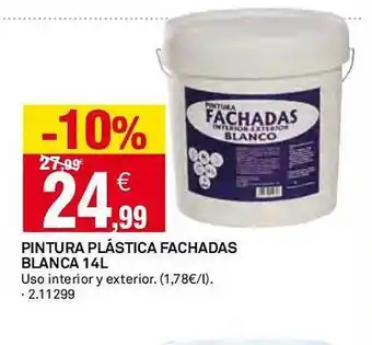 Bricoking Pintura plástica fachadas blanca 14l oferta