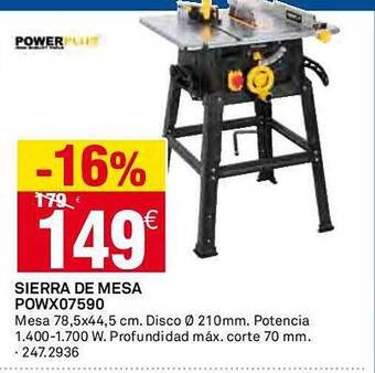 Sierra de mesa powx07590 powerplus