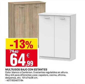 Bricoking Multiusos bajo con estantes oferta