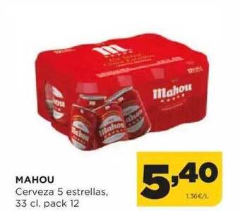 Alimerka Mahou cerveza 5 estrellas pack 12 oferta