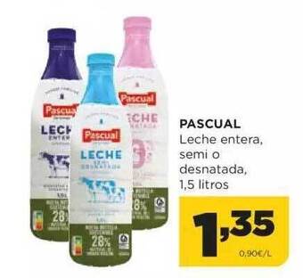 Alimerka Pascual leche entera semi o desnatada oferta