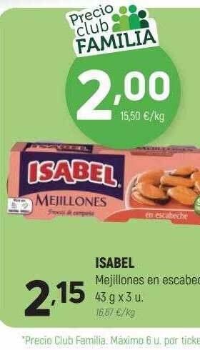 Coviran Isabel mejillones en escabeche oferta
