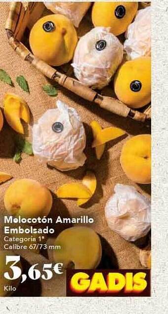 Gadis Melocotón amarillo embolsado oferta