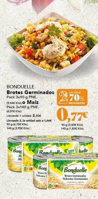 Gadis Bonduelle brotes germinados o maíz oferta