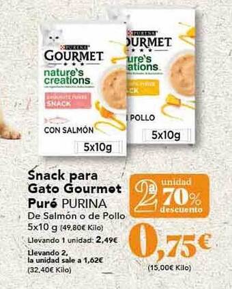 Gadis 2a unidad 70% descuento snack para gato gourmet puré purina oferta