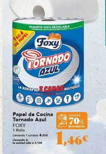 Gadis 2a unidad 70% descuento papel de cocina tornado azul foxy oferta