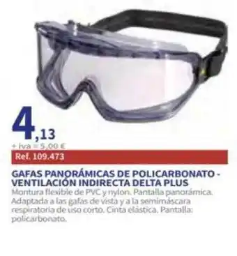 Coferdroza Gafas panorámicas de policarbonato - ventilación indirecta delta plus oferta