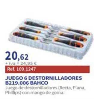 Coferdroza Juego 6 destornilladores b219-006 bahco oferta