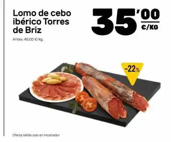AhorraMas Lomo de cebo ibérico torres de briz oferta