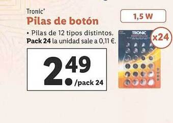 Lidl Tronic pilas de botón oferta