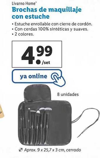 Lidl Livarno home brochas de maquillaje con estuche oferta