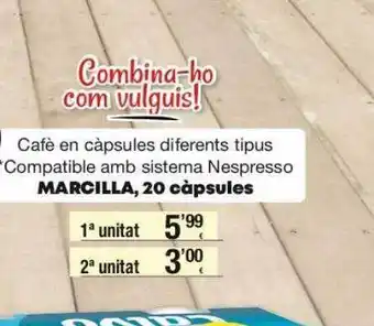 SPAR Fragadis Cafè en càpsules diferents tipus compatible amb sistema nespresso marcilla 20 càpsules oferta