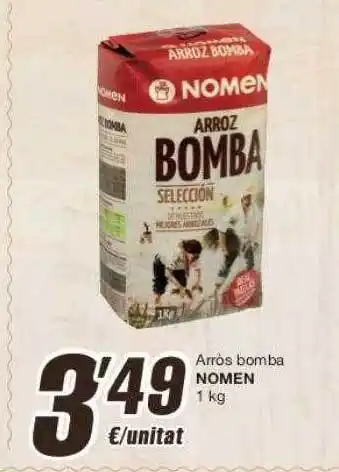 Arròs bomba nomen