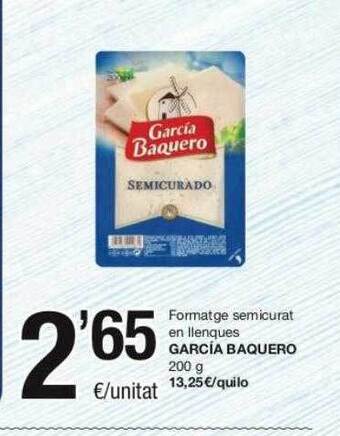 SPAR Fragadis Formatge semicurat en llenques garcía baquero oferta