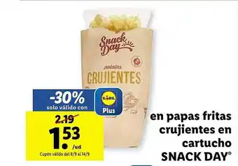 Lidl Papas fritas crujientes en cartucho snack day oferta