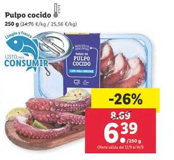 Lidl Pulpo cocido oferta