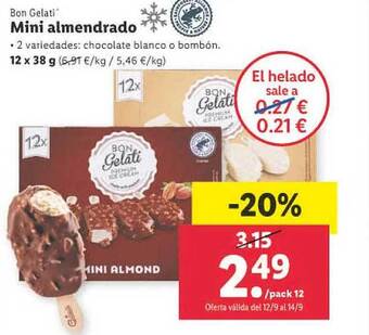 Lidl Bon gelati mini almendrado oferta