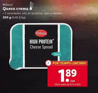 Lidl Milbona queso crema oferta