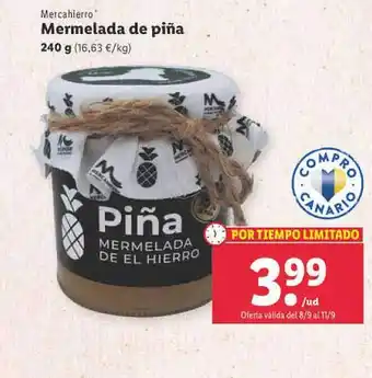 Lidl Mercahierro mermelada de piña oferta