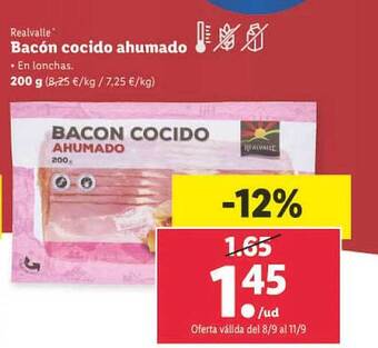 Lidl Realvalle bacón cocido ahumado oferta
