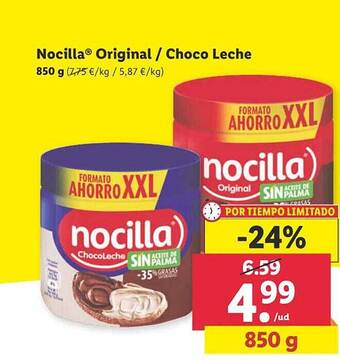 Lidl Nocilla original choco leche oferta