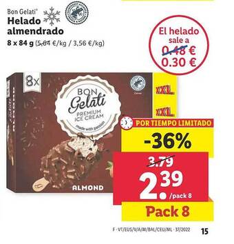 Lidl Bon gelati helado almendrado oferta