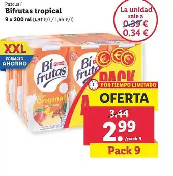 Lidl Pascual bifrutas tropical oferta