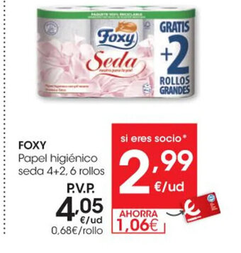 Eroski Foxy Papel higiénico seda oferta