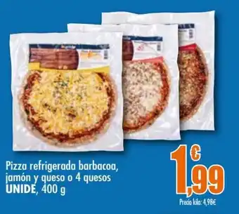 UDACO Piiza refrigerada barbacoa jamón y queso Unide oferta