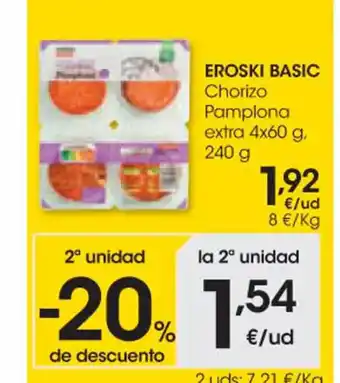 Eroski Basic Chorizo Pamplona extra