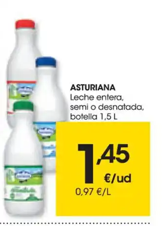 Asturiana Leche entera semi o desnatada botella
