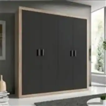 Embargos a lo bestia Armario lara 4 puertas batientes cambria y grafito 208x196x50,2 cm oferta