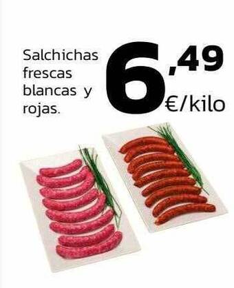Supermercados Lupa Salchichas frescas blancas y rojas oferta