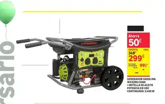 Leroy Merlin Generador Gasolina Wx3200 Conn + Botella De Aceite oferta