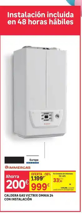 Leroy Merlin Caldera Gas Victrix Omnia 24 Con Instalación oferta